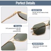 image:imageDUCO Polarized Sunglasses Men Women Retro Classic Square Sun Glasses Oversized Vintage Metal Frame Trendy Shades DC3032Gold Frame Green Lens