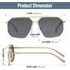 image:imageDUCO Polarized Sunglasses Men Women Retro Classic Square Sun Glasses Oversized Vintage Metal Frame Trendy Shades DC3032Gold Frame Grey Lens