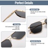 image:imageDUCO Polarized Sunglasses Men Women Retro Classic Square Sun Glasses Oversized Vintage Metal Frame Trendy Shades DC3032Gold Frame Grey Lens