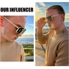 image:imageDUCO Polarized Sunglasses Men Women Retro Classic Square Sun Glasses Oversized Vintage Metal Frame Trendy Shades DC3032Gold Frame Grey Lens