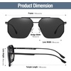 image:imageDUCO Polarized Sunglasses Men Women Retro Classic Square Sun Glasses Oversized Vintage Metal Frame Trendy Shades DC3033