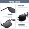 image:imageDUCO Polarized Sunglasses Men Women Retro Classic Square Sun Glasses Oversized Vintage Metal Frame Trendy Shades DC3033