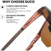 image:imageDUCO Polarized Sunglasses Mens Ultralight Carbon Fiber Sun Glasses for Men Driving Sports Fishing UV400 Protection DC8277Brown Frame Brown Lens