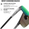 image:imageDUCO Polarized Sunglasses Mens Ultralight Carbon Fiber Sun Glasses for Men Driving Sports Fishing UV400 Protection DC8277Gunmetal Frame Revo Green Lens