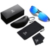 image:imageDUCO Polarized Sunglasses Mens Ultralight Carbon Fiber Sun Glasses for Men Driving Sports Fishing UV400 Protection DC8277Matte Blue Frame Blue Temple Revo Blue Lens