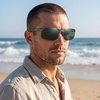 image:imageDUCO Polarized Sunglasses Mens Ultralight Carbon Fiber Sun Glasses for Men Driving Sports Fishing UV400 Protection DC8277Matte Green Frame Green Temple Dark Green Lens
