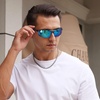 image:imageDUCO Polarized Sunglasses Mens Ultralight Carbon Fiber Sun Glasses for Men Driving Sports Fishing UV400 Protection DC8277Silver Frame Revo Blue Lens