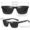 image:imageDUCO Polarized Sunglasses for Men Lightweight Carbon Fiber UV400 Protection Square Sun Glasses 8207Black