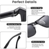 image:imageDUCO Polarized Sunglasses for Men Lightweight Carbon Fiber UV400 Protection Square Sun Glasses 8207Black