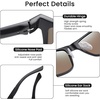 image:imageDUCO Polarized Sunglasses for Men Lightweight Carbon Fiber UV400 Protection Square Sun Glasses 8207Black Frame Revo Blue Lens