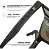 image:imageDUCO Polarized Sunglasses for Men Lightweight Carbon Fiber UV400 Protection Square Sun Glasses 8207Black Frame Revo Green Lens