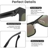 image:imageDUCO Polarized Sunglasses for Men Lightweight Carbon Fiber UV400 Protection Square Sun Glasses 8207Black Frame Revo Green Lens