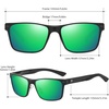 image:imageDUCO Polarized Sunglasses for Men Lightweight Carbon Fiber UV400 Protection Square Sun Glasses 8207Black Frame Revo Green Lens