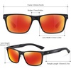 image:imageDUCO Polarized Sunglasses for Men Lightweight Carbon Fiber UV400 Protection Square Sun Glasses 8207Black Frame Revo Red Lens