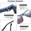 image:imageDUCO Polarized Sunglasses for Men Lightweight Carbon Fiber UV400 Protection Square Sun Glasses 8207Blue Frame Revo Blue Lens