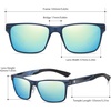 image:imageDUCO Polarized Sunglasses for Men Lightweight Carbon Fiber UV400 Protection Square Sun Glasses 8207Blue Frame Revo Blue Lens