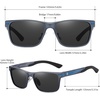 image:imageDUCO Polarized Sunglasses for Men Lightweight Carbon Fiber UV400 Protection Square Sun Glasses 8207Dark Blue Frame Grey Lens