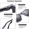 image:imageDUCO Polarized Sunglasses for Men Lightweight Carbon Fiber UV400 Protection Square Sun Glasses 8207Dark Blue Frame Grey Lens