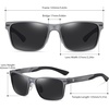 image:imageDUCO Polarized Sunglasses for Men Lightweight Carbon Fiber UV400 Protection Square Sun Glasses 8207Gunmetal Frame Grey Lens