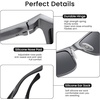 image:imageDUCO Polarized Sunglasses for Men Lightweight Carbon Fiber UV400 Protection Square Sun Glasses 8207Gunmetal Frame Grey Lens