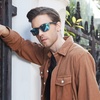 image:imageDUCO Polarized Sunglasses for Men Lightweight Carbon Fiber UV400 Protection Square Sun Glasses 8207Gunmetal Frame Revo Blue Lens