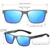 image:imageDUCO Polarized Sunglasses for Men Lightweight Carbon Fiber UV400 Protection Square Sun Glasses 8207Gunmetal Frame Revo Blue Lens