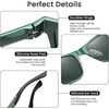 image:imageDUCO Polarized Sunglasses for Men Lightweight Carbon Fiber UV400 Protection Square Sun Glasses 8207Matte Green Frame Dark Green Lens