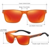 image:imageDUCO Polarized Sunglasses for Men Lightweight Carbon Fiber UV400 Protection Square Sun Glasses 8207Orange Frame Revo Red Lens