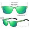 image:imageDUCO Polarized Sunglasses for Men Lightweight Carbon Fiber UV400 Protection Square Sun Glasses 8207Shine Green Frame Revo Green Lens