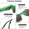 image:imageDUCO Polarized Sunglasses for Men Lightweight Carbon Fiber UV400 Protection Square Sun Glasses 8207Shine Green Frame Revo Green Lens
