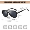 image:imageDUCO Retro Aviator Polarized Sunglasses Women Men Vintage Double Bridge Sun Glasses Classic Shades DC1208Black Frame Grey Lens