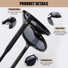 image:imageDUCO Retro Aviator Polarized Sunglasses Women Men Vintage Double Bridge Sun Glasses Classic Shades DC1208Black Frame Grey Lens