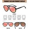 image:imageDUCO Retro Aviator Polarized Sunglasses Women Men Vintage Double Bridge Sun Glasses Classic Shades DC1208Black Frame Revo Red Lens
