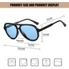 image:imageDUCO Retro Aviator Polarized Sunglasses Women Men Vintage Double Bridge Sun Glasses Classic Shades DC1208Black Frame Transparent Blue Lens