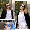 image:imageDUCO Retro Aviator Polarized Sunglasses Women Men Vintage Double Bridge Sun Glasses Classic Shades DC1208Black Frame Transparent Blue Lens