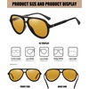 image:imageDUCO Retro Aviator Polarized Sunglasses Women Men Vintage Double Bridge Sun Glasses Classic Shades DC1208Black Frame Yellow Lens