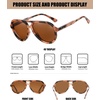 image:imageDUCO Retro Aviator Polarized Sunglasses Women Men Vintage Double Bridge Sun Glasses Classic Shades DC1208Brown Tortoise Brown Lens