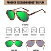 image:imageDUCO Retro Aviator Polarized Sunglasses Women Men Vintage Double Bridge Sun Glasses Classic Shades DC1208Brown Tortoise Revo Green Lens