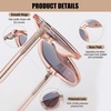 image:imageDUCO Retro Aviator Polarized Sunglasses Women Men Vintage Double Bridge Sun Glasses Classic Shades DC1208Transparent Brown Frame Green Brown Lens