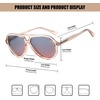 image:imageDUCO Retro Aviator Polarized Sunglasses Women Men Vintage Double Bridge Sun Glasses Classic Shades DC1208Transparent Brown Frame Green Brown Lens