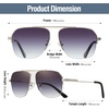 image:imageDUCO Retro Aviator Sunglasses for Mens Womens SemiRimless NonPolarized Trendy Sun Glasses Metal Frame for Driving DC3035