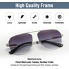 image:imageDUCO Retro Aviator Sunglasses for Mens Womens SemiRimless NonPolarized Trendy Sun Glasses Metal Frame for Driving DC3035