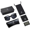 image:imageDUCO Retro Oversized Hexagonal Polarized Sunglasses for Women Men Trendy Shades UV400 Protection Designer Sun Glasses DC1108Shine Black Frame Grey Lens