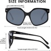 image:imageDUCO Retro Oversized Hexagonal Polarized Sunglasses for Women Men Trendy Shades UV400 Protection Designer Sun Glasses DC1108Shine Black Frame Grey Lens