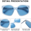 image:imageDUCO Retro Oversized Hexagonal Polarized Sunglasses for Women Men Trendy Shades UV400 Protection Designer Sun Glasses DC1108Shine Blue Frame Blue Lens