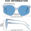 image:imageDUCO Retro Oversized Hexagonal Polarized Sunglasses for Women Men Trendy Shades UV400 Protection Designer Sun Glasses DC1108Shine Blue Frame Blue Lens