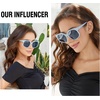 image:imageDUCO Retro Oversized Hexagonal Polarized Sunglasses for Women Men Trendy Shades UV400 Protection Designer Sun Glasses DC1108Shine Blue Frame Blue Lens