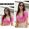 image:imageDUCO Retro Polarized Sunglasses for Women Semi Rimless Sun Glasses for Small Face Vintage Half Frame Shades 1221Transparent Grey Frame Grey Lens