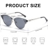 image:imageDUCO Retro Polarized Sunglasses for Women Semi Rimless Sun Glasses for Small Face Vintage Half Frame Shades 1221Transparent Grey Frame Grey Lens