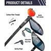 image:imageDUCO Retro Rectangular Polarized Sunglasses for Men Trendy Carbon Fiber ShadesBlack Frame Red Lens
